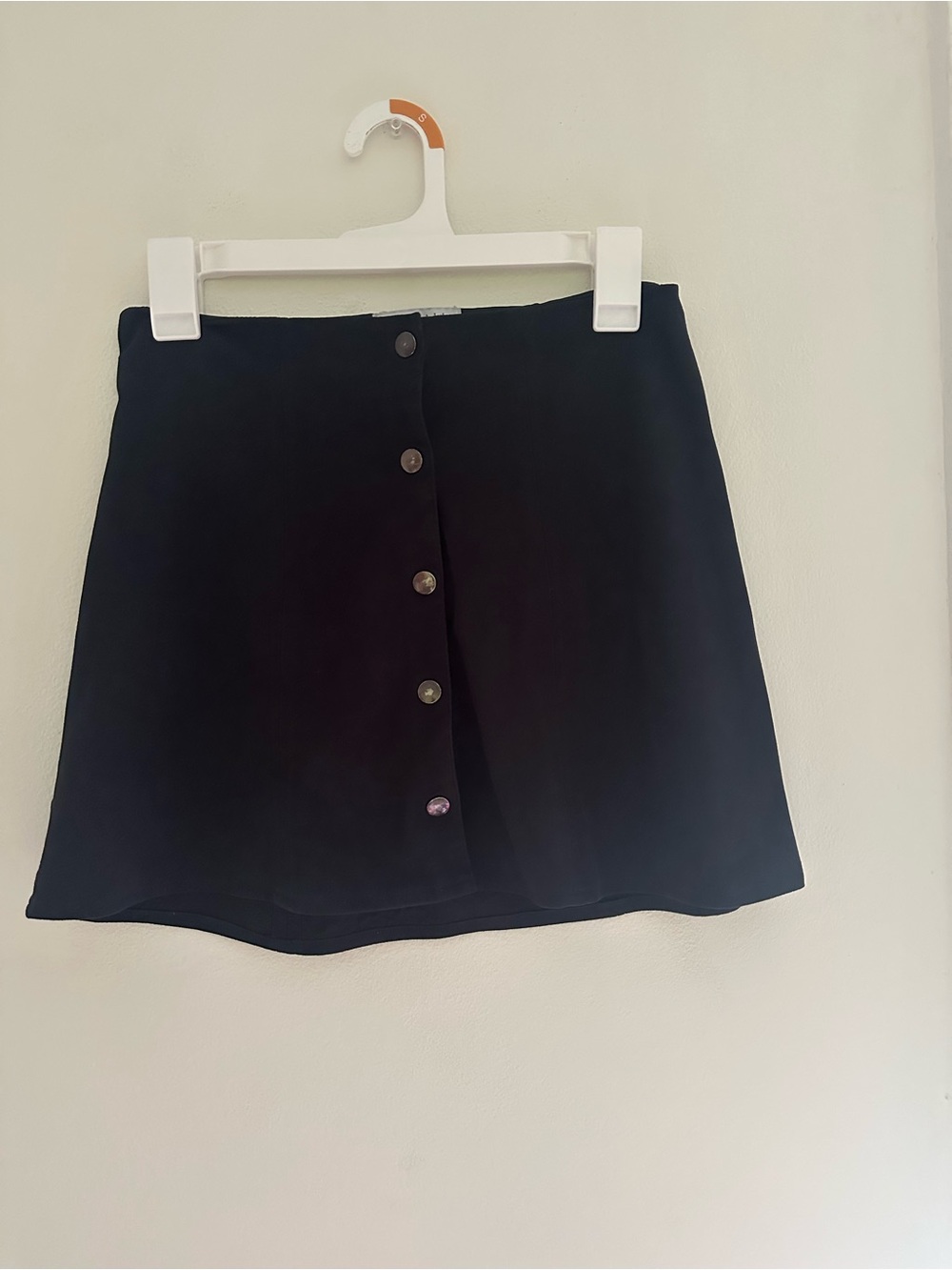 Kendall & Kylie Black Button-Front Mini Skirt